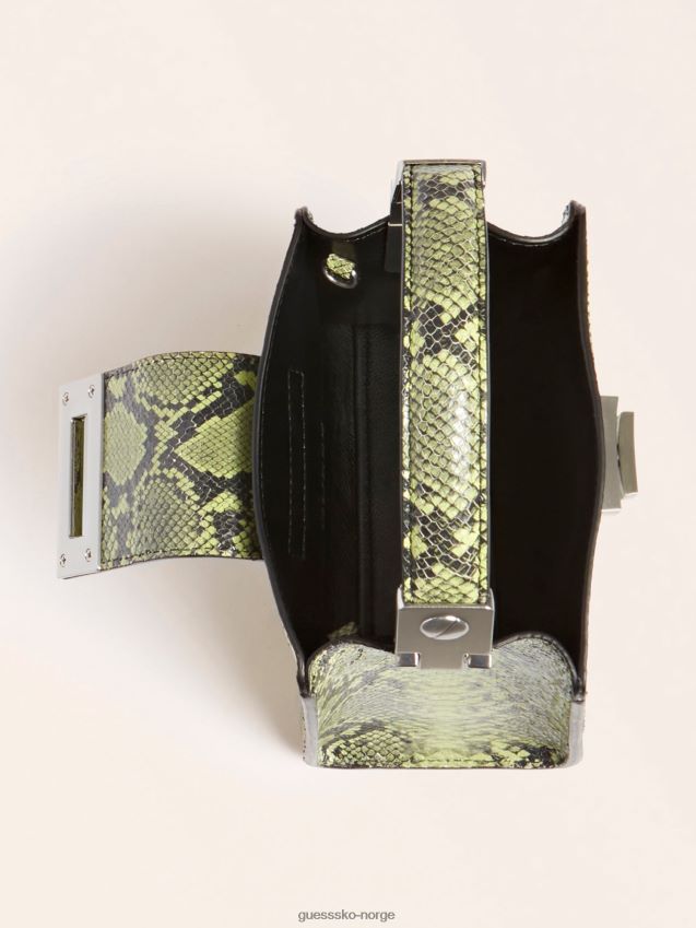 Guess monia grønn mini håndveske i ekte skinn grønn unisex F0LJ804962