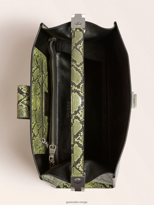 Guess monia håndveske i ekte skinn grønn grønn unisex F0LJ803879