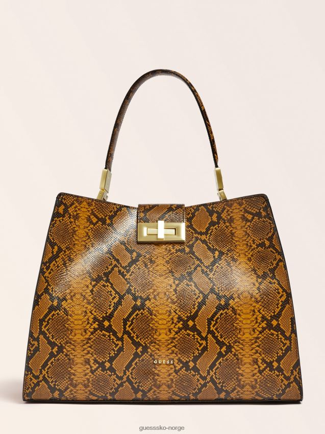 Guess monia håndveske i ekte skinn gul gul unisex F0LJ804991