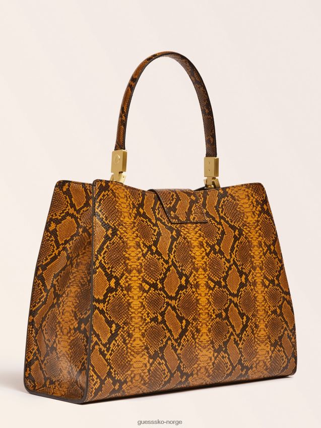 Guess monia håndveske i ekte skinn gul gul unisex F0LJ804991