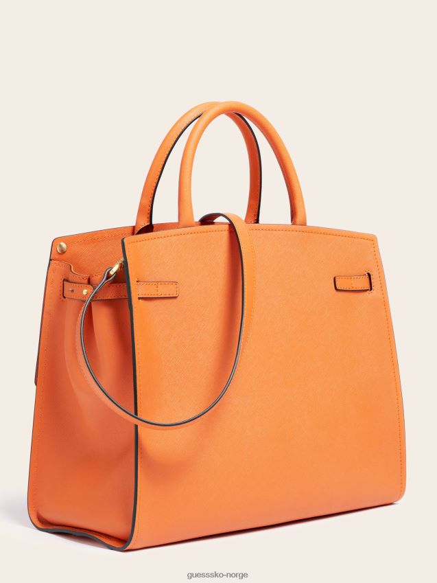 Guess oransje cristina håndveske i ekte skinn oransje unisex F0LJ805386