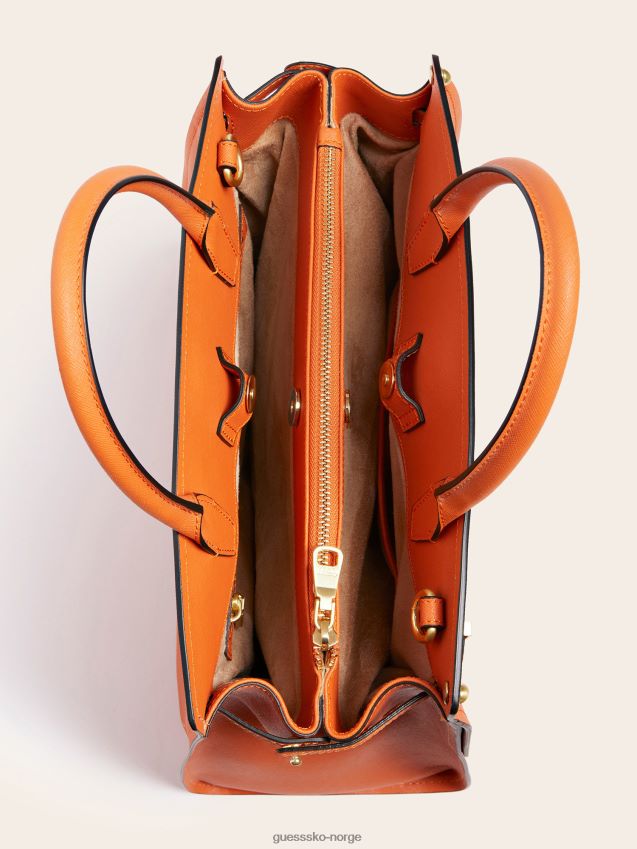 Guess oransje cristina håndveske i ekte skinn oransje unisex F0LJ805386