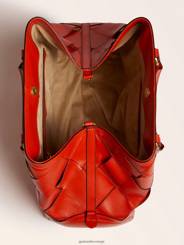 Guess oransje giorgia luxe håndveske i ekte skinn oransje unisex F0LJ806533