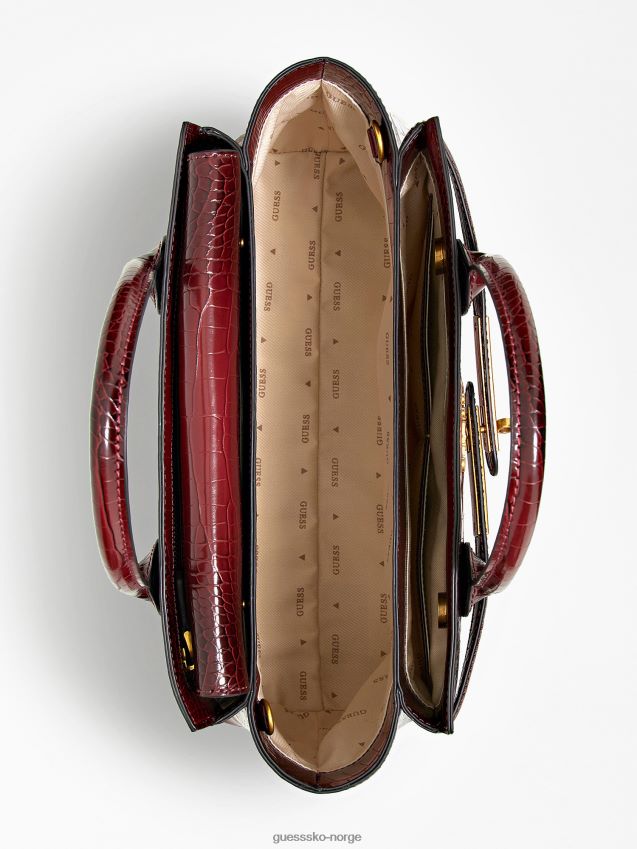 Guess rød enisa veske med krokodilletrykk rød unisex F0LJ803172