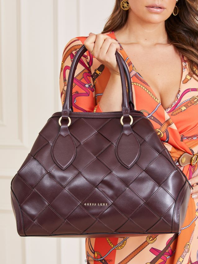 Guess rød giorgia luxe håndveske i ekte skinn rød unisex F0LJ805934