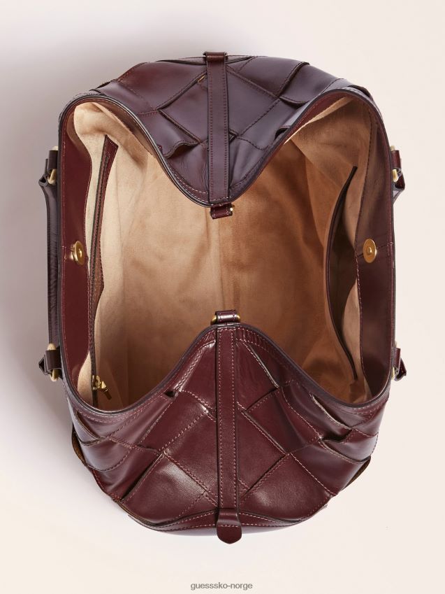 Guess rød giorgia luxe håndveske i ekte skinn rød unisex F0LJ805934