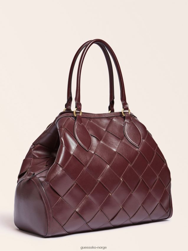 Guess rød giorgia stor luksus håndveske i ekte skinn rød unisex F0LJ806185