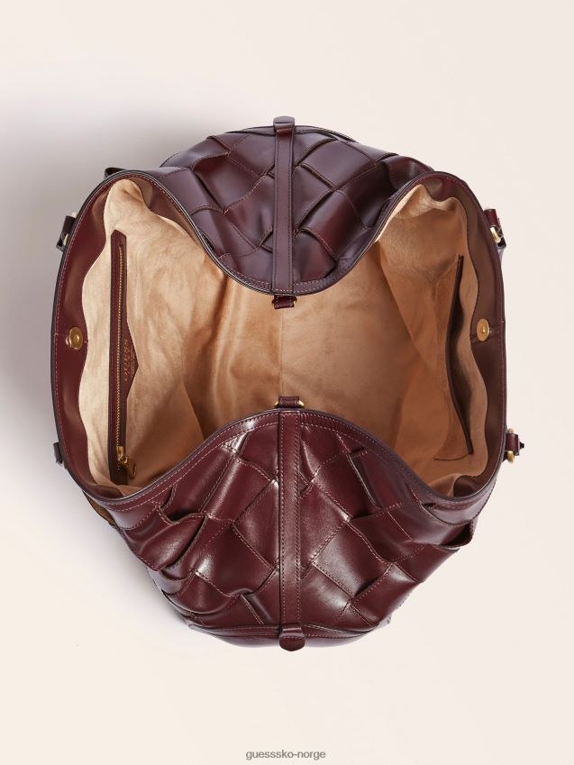 Guess rød giorgia stor luksus håndveske i ekte skinn rød unisex F0LJ806185