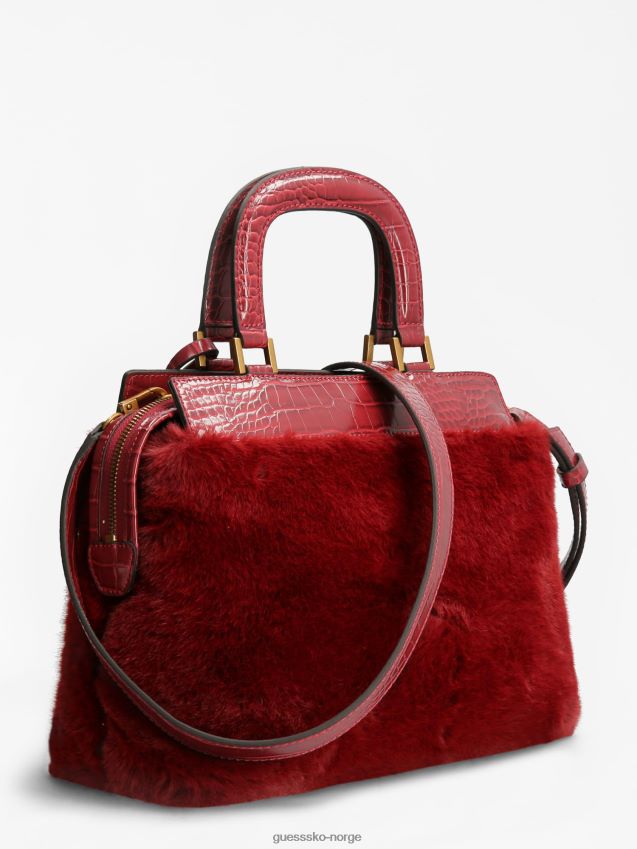 Guess rød katey håndveske i fuskepels rød unisex F0LJ806128