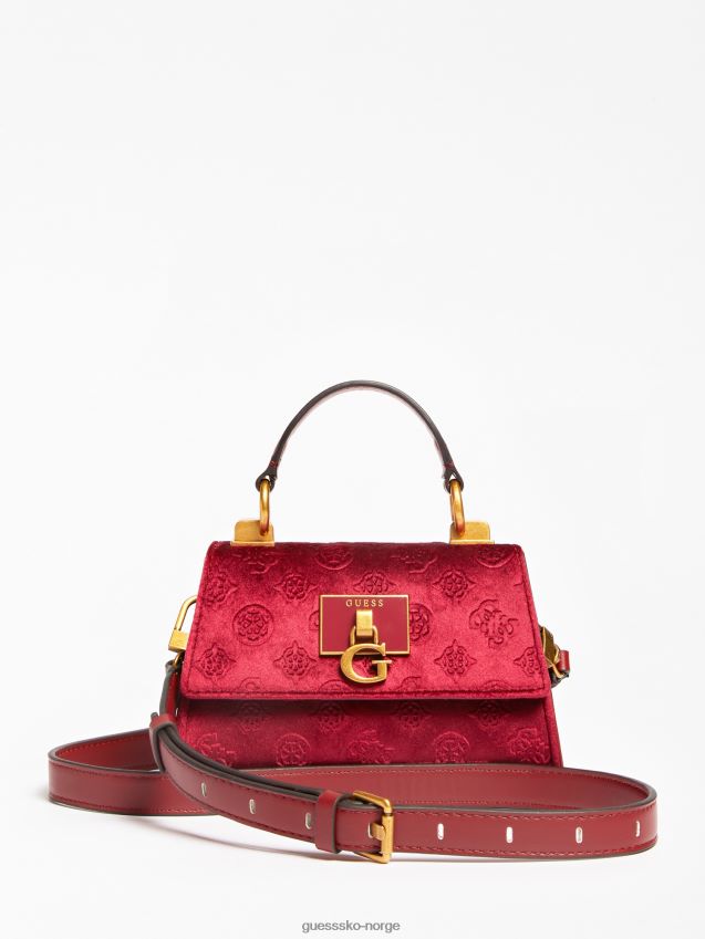 Guess rød stephi fløyel mini veske rød unisex F0LJ803671