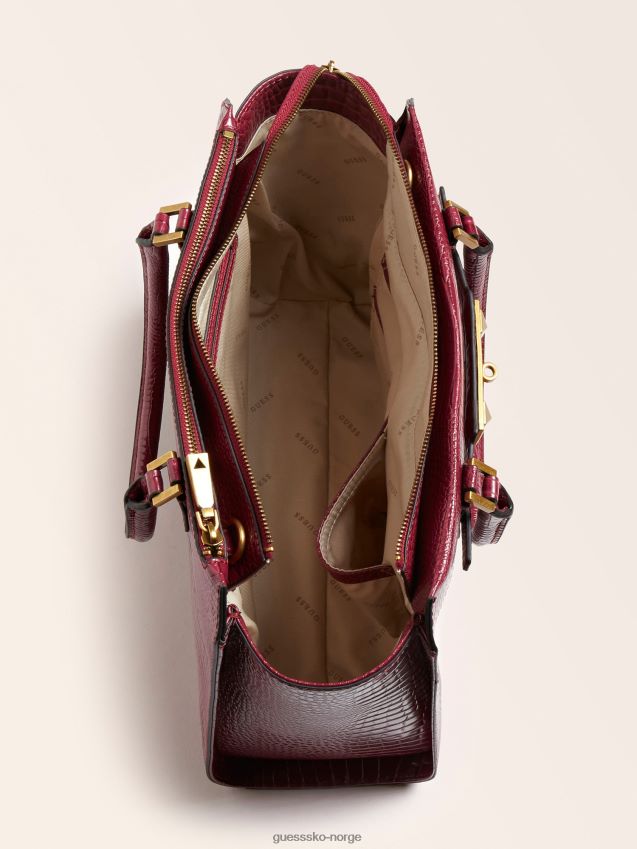 Guess raffie veske med krokodiltrykk lilla lilla unisex F0LJ805205