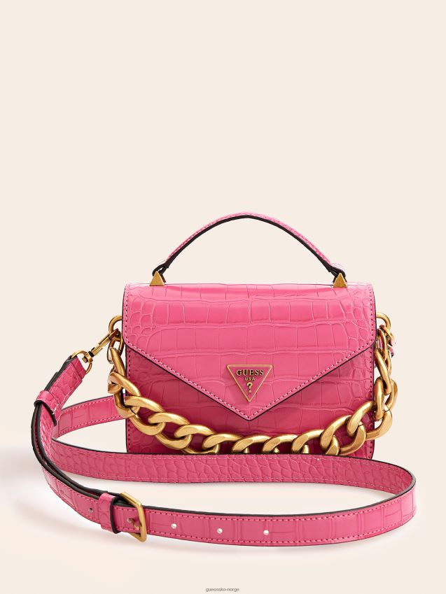 Guess retour krokodilletrykk mikro håndveske rosa rosa unisex F0LJ805311