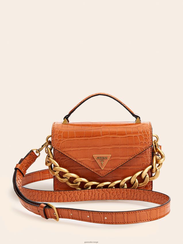 Guess retour krokodilletrykk mikro veske brun brun unisex F0LJ805099