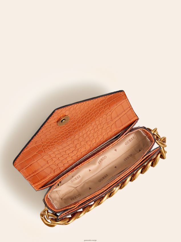 Guess retour krokodilletrykk mikro veske brun brun unisex F0LJ805099