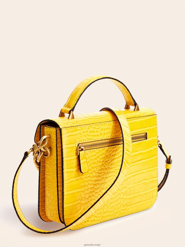 Guess retour krokodilletrykk mini håndveske gul gul unisex F0LJ805428