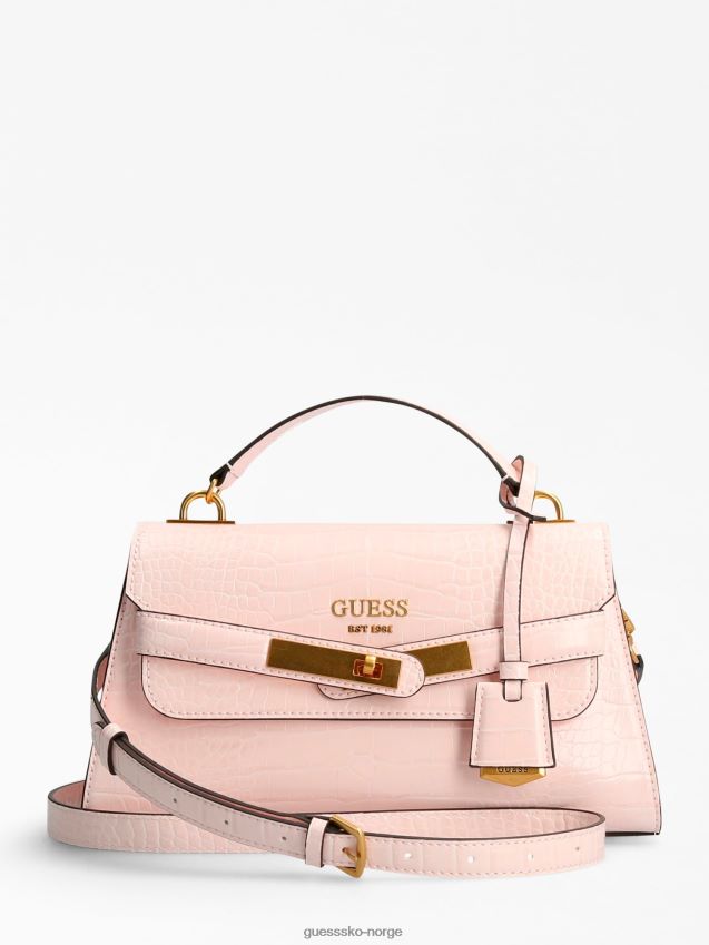 Guess rosa enisa veske med krokodilletrykk rosa unisex F0LJ805236