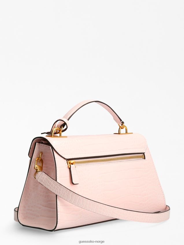 Guess rosa enisa veske med krokodilletrykk rosa unisex F0LJ805236