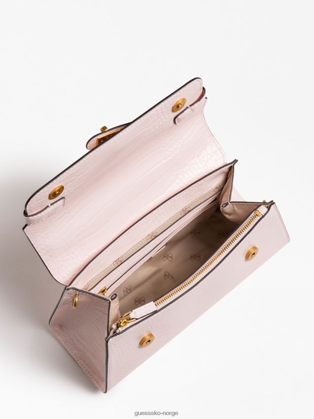 Guess rosa enisa veske med krokodilletrykk rosa unisex F0LJ805236