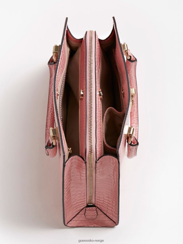 Guess rosa stephi veske med krokodilletrykk rosa unisex F0LJ803884