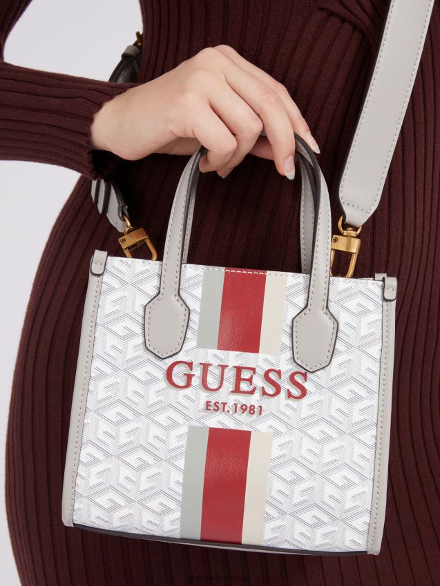 Guess silvana g cube logo mikro håndveske krem krem unisex F0LJ805201