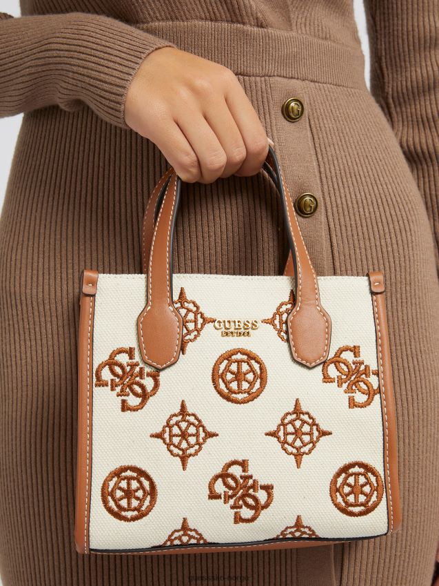 Guess silvana logo mini håndveske brun brun unisex F0LJ803589