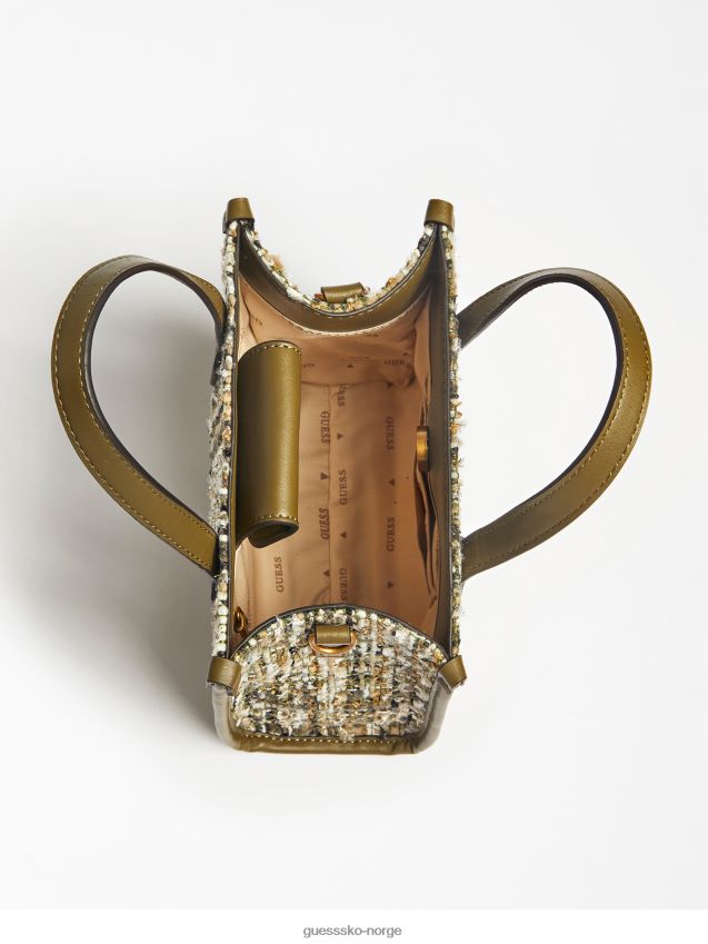 Guess silvana tweed mini håndveske grønn grønn unisex F0LJ803903