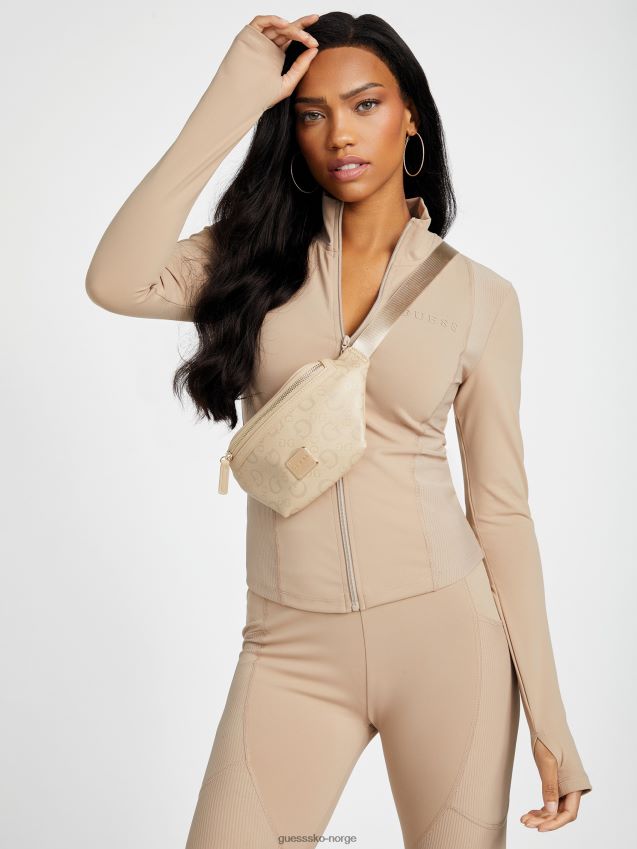 Guess solbrun logo i imitert skinn tan unisex F0LJ807614