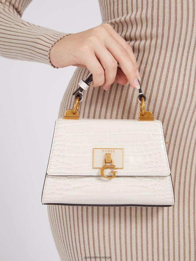 Guess stephi croc-print mini veske hvit hvit unisex F0LJ805041