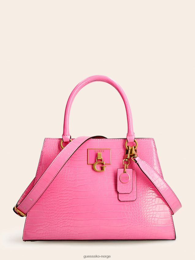 Guess stephi veske med krokodilletrykk rosa rosa unisex F0LJ805342
