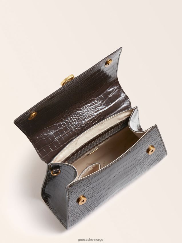 Guess stephi veske med krokodiltrykk brun brun unisex F0LJ805110