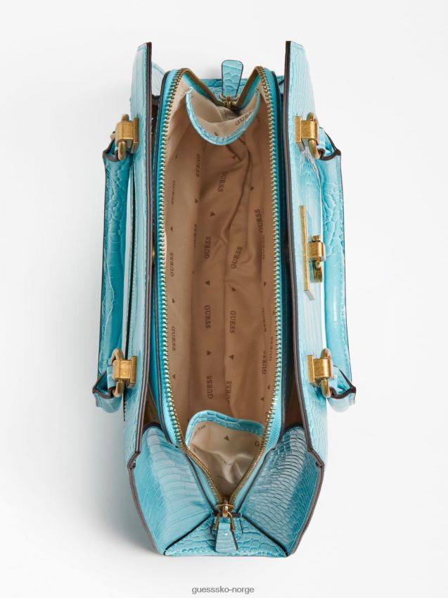 Guess stephi veske med krokodiltrykk lyseblå lyse blå unisex F0LJ805373