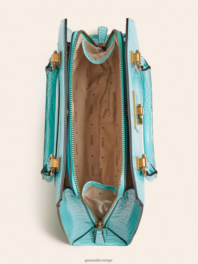 Guess stephi veske med krokodiltrykk lyseblå lyse blå unisex F0LJ805373