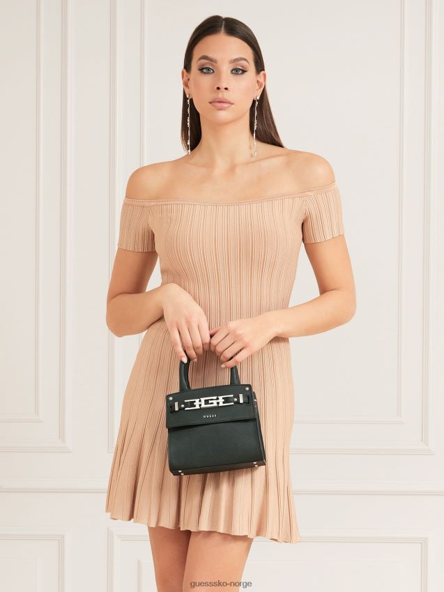 Guess svart cristina håndveske i ekte skinn svart unisex F0LJ805076