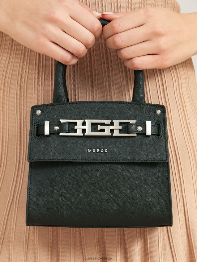 Guess svart cristina håndveske i ekte skinn svart unisex F0LJ805076