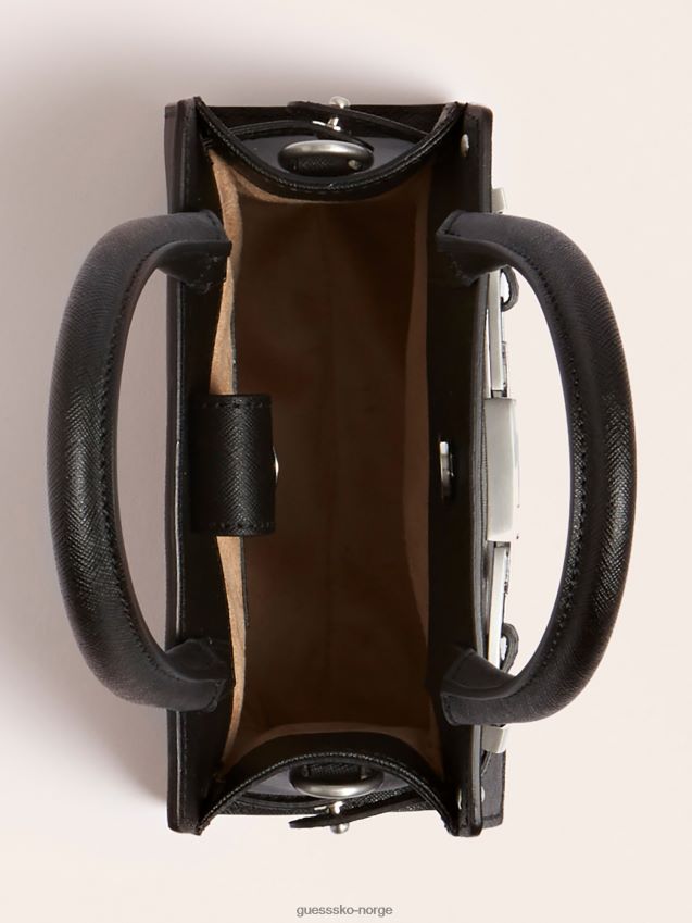 Guess svart cristina håndveske i ekte skinn svart unisex F0LJ805076