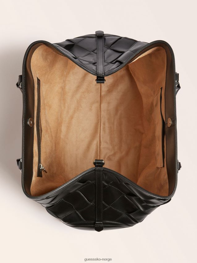 Guess svart giorgia stor luksus håndveske i ekte skinn svart unisex F0LJ805937