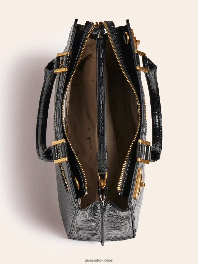 Guess svart katey håndveske med krokodilletrykk svart unisex F0LJ805078