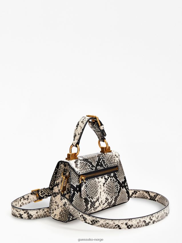 Guess svart katey python-trykk mini veske svart unisex F0LJ805298