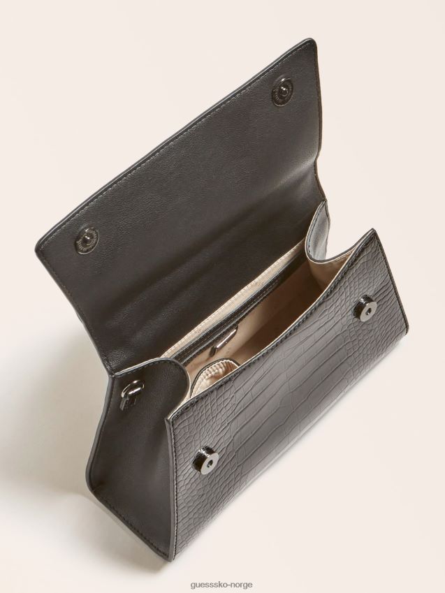 Guess svart stephi veske med krokodilletrykk svart unisex F0LJ805259