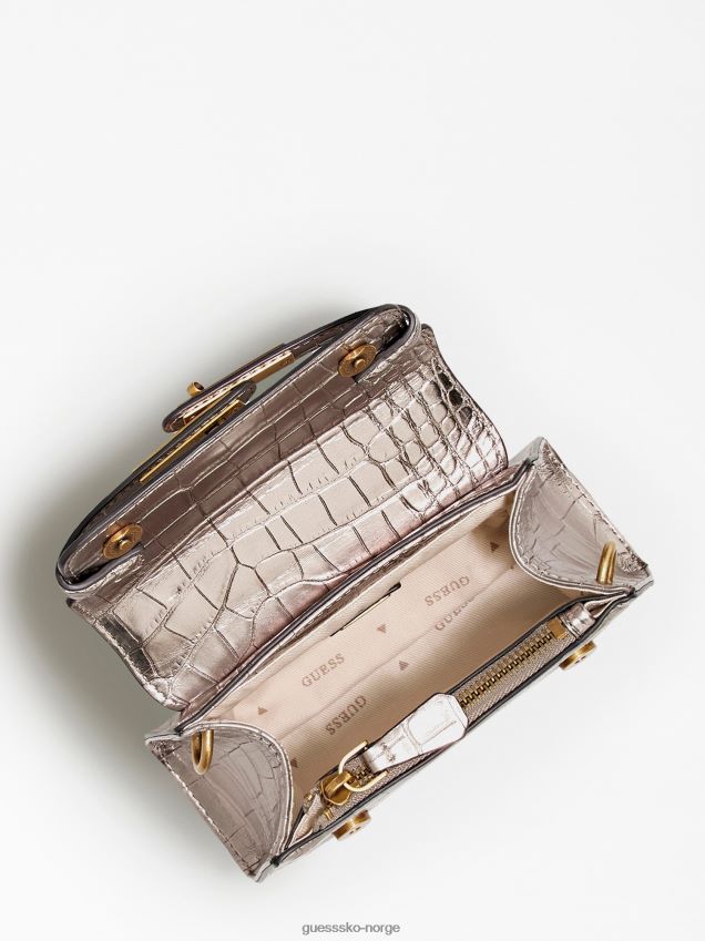 Guess tullia Croc-print mikro håndveske grå grå unisex F0LJ803628