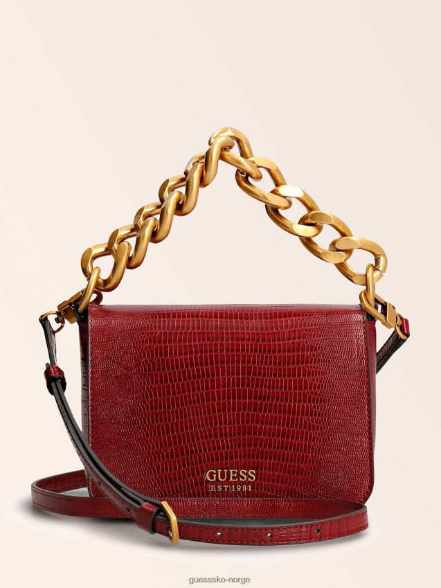 Guess tullia krokmønster mini veske rød rød unisex F0LJ804999