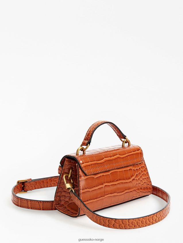 Guess tullia krokodilletrykk mikro veske brun brun unisex F0LJ805317
