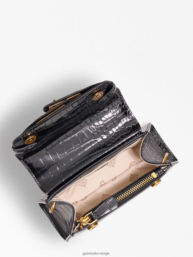 Guess tullia krokodilletrykk mikro veske svart svart unisex F0LJ805256