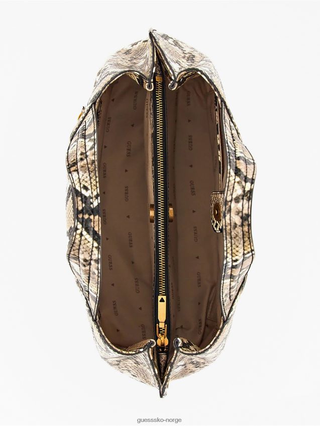 Guess zed python-print håndveske multi beige multi beige unisex F0LJ805299