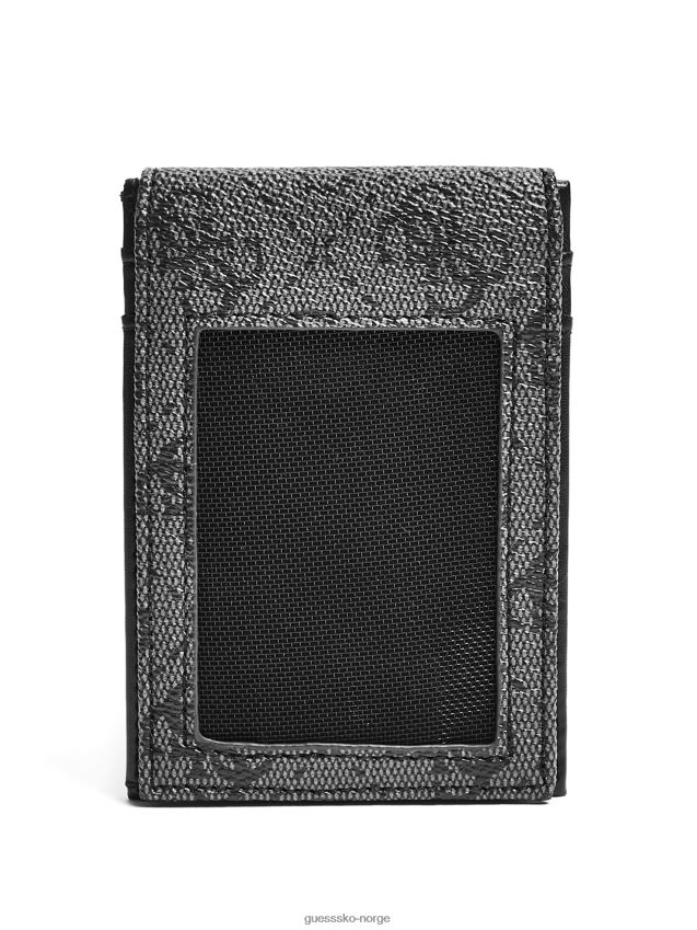 Guess magnetisk kortveske med don-logotrykk svart svart unisex F0LJ8011103