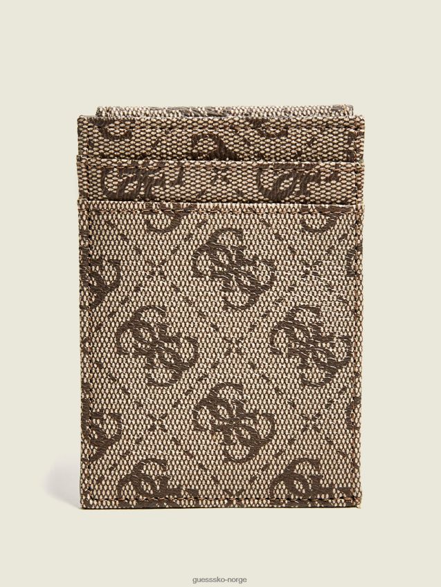 Guess tan don-logo-trykk magnetisk kortveske tan unisex F0LJ8011120