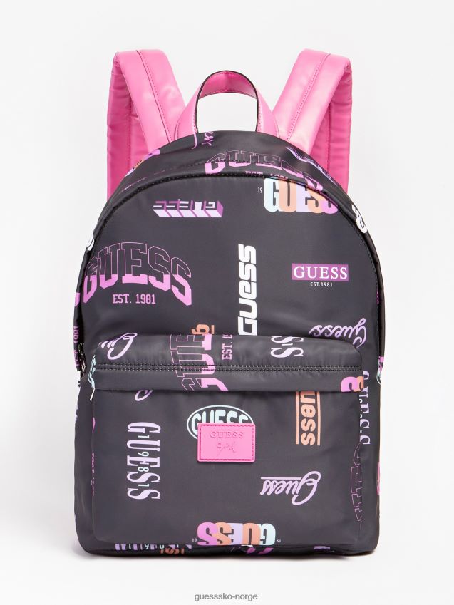 Guess all over print ryggsekk multi rosa multi rosa unisex F0LJ802239