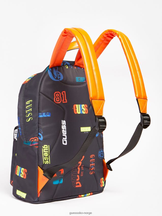 Guess all over print ryggsekk svart multi svart multi unisex F0LJ802452