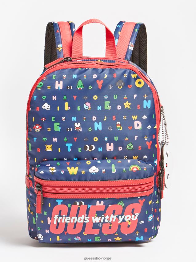 Guess blå multi all-over mønster ryggsekk blå multi unisex F0LJ806483