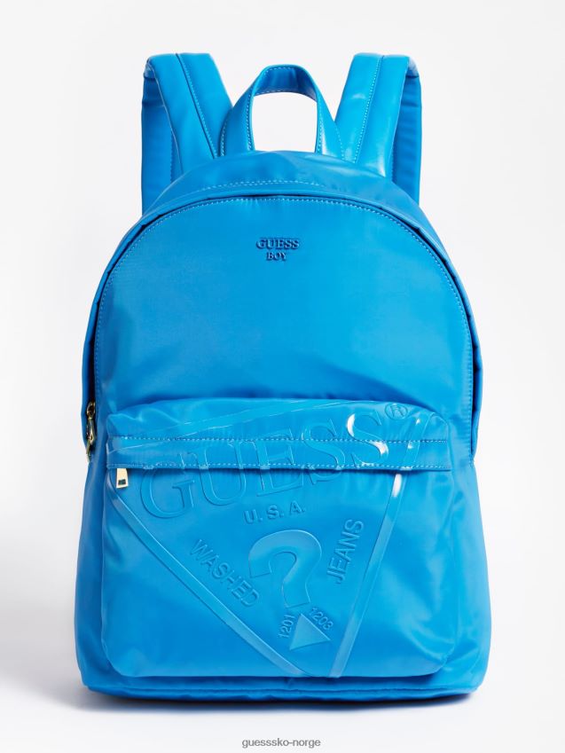 Guess blå zoel logo trekant ryggsekk blå unisex F0LJ802112